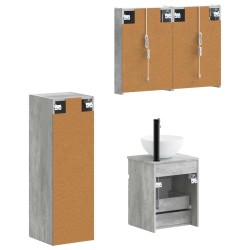 Ensemble de mobilier de salle de bain 4 pcs Gris béton 644380644380