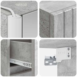 Ensemble de mobilier de salle de bain 4 pcs Gris béton 644380644380