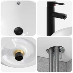 Ensemble de mobilier de salle de bain 4 pcs Gris béton 644380644380