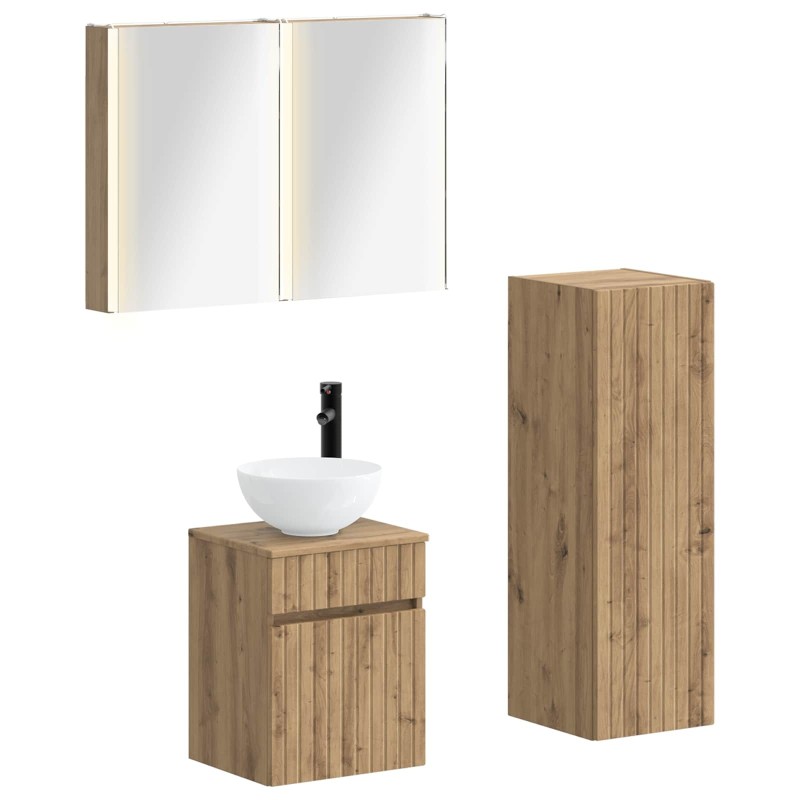 Ensemble de mobilier de salle de bain 4 pc Chêne artisanal 644382644382