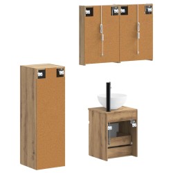 Ensemble de mobilier de salle de bain 4 pc Chêne artisanal 644382644382