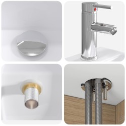 Ensemble de mobilier de salle de bain 4 pc Chêne artisanal 644383644383