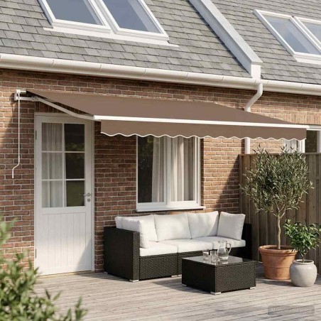 Auvent rétractable Taupe 500 × 300 cm Polyester et Aluminium 644384644384