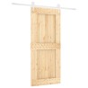 Porte coulissante Naturel et Blanc 90 x 210 cm 644388644388
