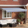 Auvent rétractable électrique Bleu et Blanc 3,5 x 2,5 m 644390644390