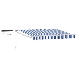 Auvent rétractable électrique Bleu et Blanc 3,5 x 2,5 m 644390644390