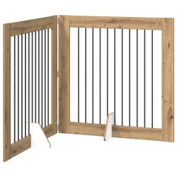 Porte de chien pliable avec supports 2 pcs Chêne artisanal 644396644396
