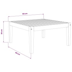 table Bois d'Acacia Massif Naturel 60 x 60 x 30 cm 644406644406