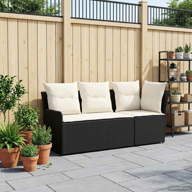 Sofa de jardin avec accoudoirs et sofa d'angle 2 Pièce Rotin PE 644407644407