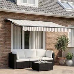 Auvent rétractable Gris clair et blanc 3 x 2,5 m 644411644411