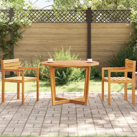 Table de jardin ronde Ø110x75 cm en bois massif d'acacia 644417644417