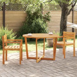 Table de jardin ronde Ø110x75 cm en bois massif d'acacia 644417644417