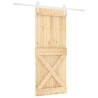 Porte coulissante Naturel et Blanc 85 x 210 cm 644422644422