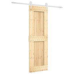 Porte coulissante Naturel et Blanc 70 x 210 cm 644424644424