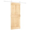Porte coulissante Naturel et Blanc 85 x 210 cm 644425644425