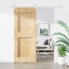 Porte coulissante Naturel et Blanc 85 x 210 cm 644426644426