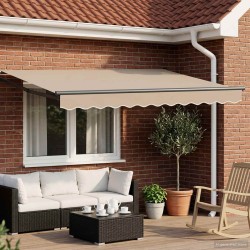 Auvent rétractable électrique Beige et Anthracite 3,5 x 2,5 m 644436644436