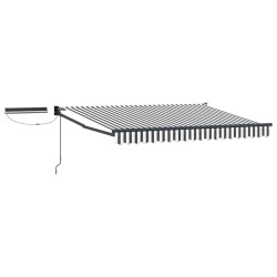 Auvent rétractable électrique Anthracite et blanc 3,5 x 2,5 m 644437644437