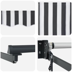 Auvent rétractable électrique Anthracite et blanc 3,5 x 2,5 m 644437644437