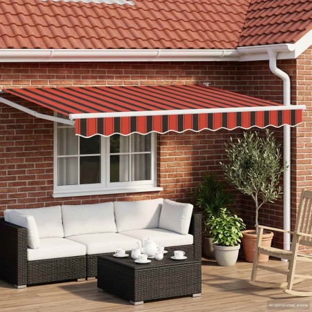 Auvent rétractable électrique Orange, Marron, Blanc 3,5 x 2,5 m 644441644441