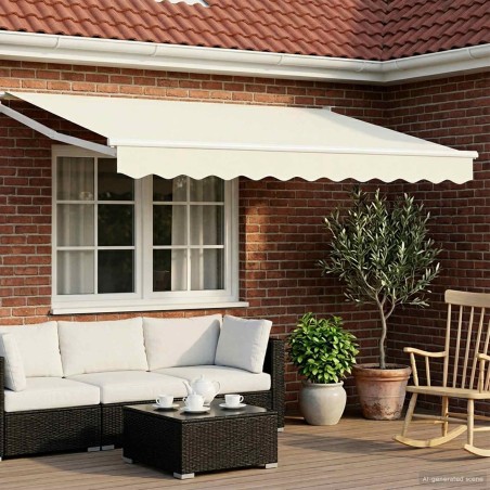 Auvent rétractable électrique Crème et Blanc 3,5 x 2,5 m 644442644442