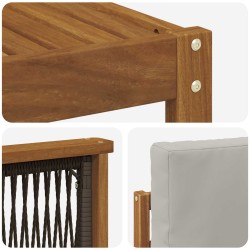 Ensemble de canapés d'extérieur 6 pcs Naturel et gris clair 644450644450