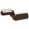Salon de jardin avec coussins 7 pcs marron résine tressée 644455644455