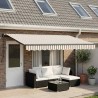 Auvent rétractable Gris clair et blanc 450 × 300 cm 644471644471