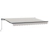 Auvent rétractable Gris clair et blanc 450 × 300 cm 644471644471
