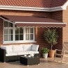 Auvent rétractable électrique Marron et blanc 3,5 x 2,5 m 644475644475
