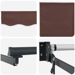 Auvent rétractable électrique Marron et anthracite 3,5 x 2,5 m 644476644476