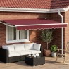 Auvent rétractable électrique Bourgogne et Blanc 3,5 x 2,5 m 644478644478