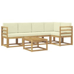 Ensemble de canapés d'extérieur 6 pcs Blanc et crème 644485644485