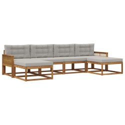 Ensemble de canapés d'extérieur 6 pcs Naturel et gris clair 644498644498
