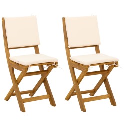 Chaises de bistrot d'extérieur 2 pcs Crème blanc 644507644507