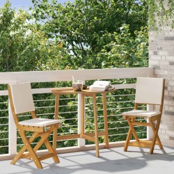 Chaises de bistrot d'extérieur 2 pcs Crème blanc 644507644507