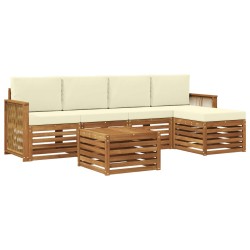 Ensemble de canapés d'extérieur 6 pcs Naturel et Crème 644518644518
