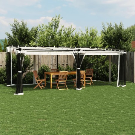 Tonnelle avec parois en filet crème 6x3 m acier 644521644521