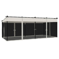 Tonnelle avec parois en filet crème 6x3 m acier 644521644521
