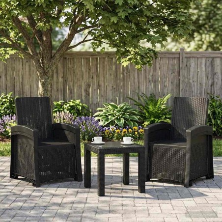Chaise de jardin inclinable imitant le rotin 2 pcs Anthracite 644524644524