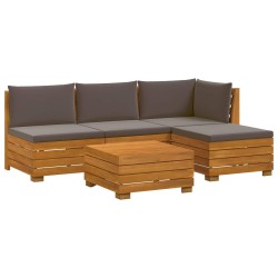 Ensemble de canapés d'extérieur avec coussin 5 Pièce Marron 644528644528