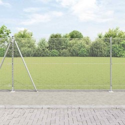 Clôture hexagonale avec base en béton 10 x 1,2 m Argenté Maille 644530644530