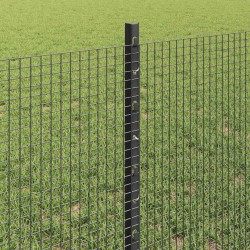 Clôture en fil soudé avec poteaux 25 x 0,6 m Gris Maille 644532644532
