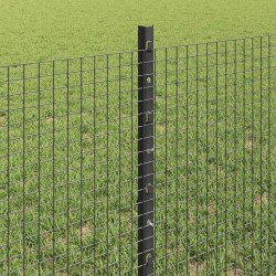 Clôture en fil soudé avec poteaux 25 x 0,6 m Gris Maille 644533644533