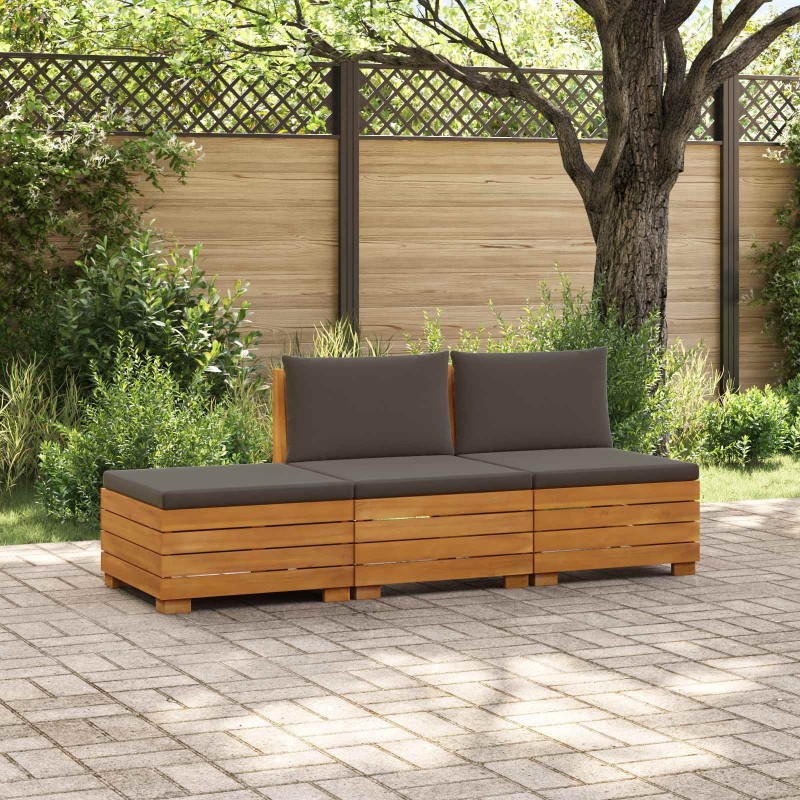 Ensemble de canapés d'extérieur avec coussin 3 Pièce Marron 644538644538