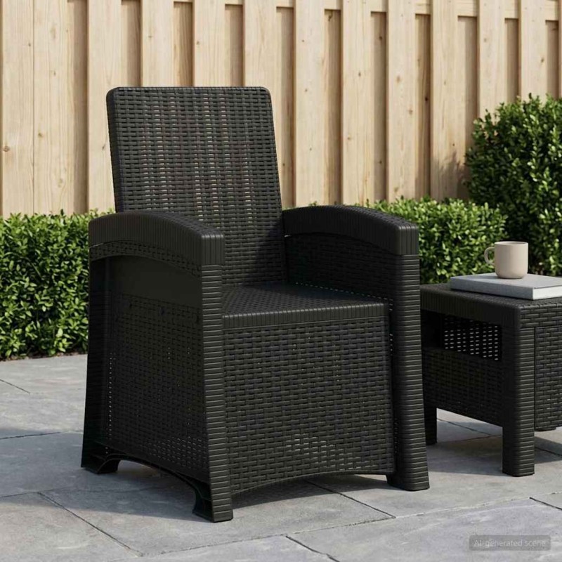 Chaise de jardin inclinable imitant le rotin Anthracite PP 644541644541