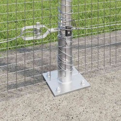 Clôture en fil soudé avec base en béton 50 x 1,4 m Argenté 644542644542