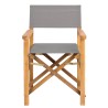 Chaise de directeur Marron et gris clair Bois de teck massif 644544644544