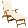 Chaise longue inclinable et pliable 3 pcs Crème blanc 644551644551
