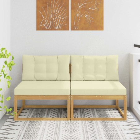 2 Pièce Sofa de milieu extérieur Polyester Blanc 644552644552